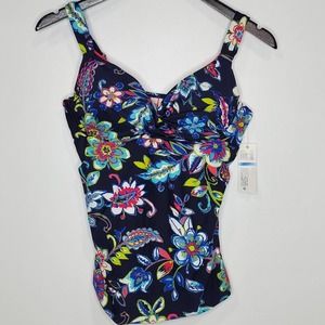 Anne Cole Twist Front Underwire Tankini Top